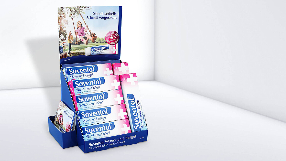 Zadrukowany stojak w stylu plażowym z dyspenserem na próbki produktu