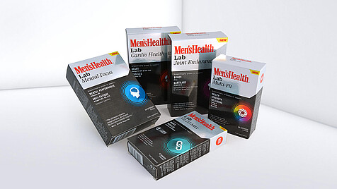 Kartoniki w różnych rozmiarach z nadrukiem „Men’s Health”