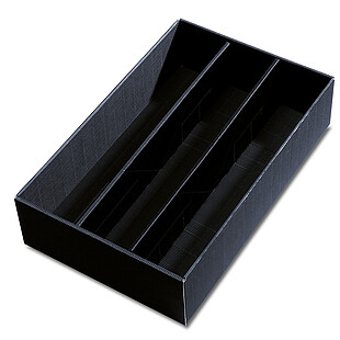 Dolna część kasety na podarunek, otwartą falą, czarny