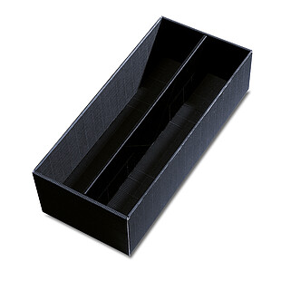 Dolna część kasety na podarunek, otwartą falą, czarny