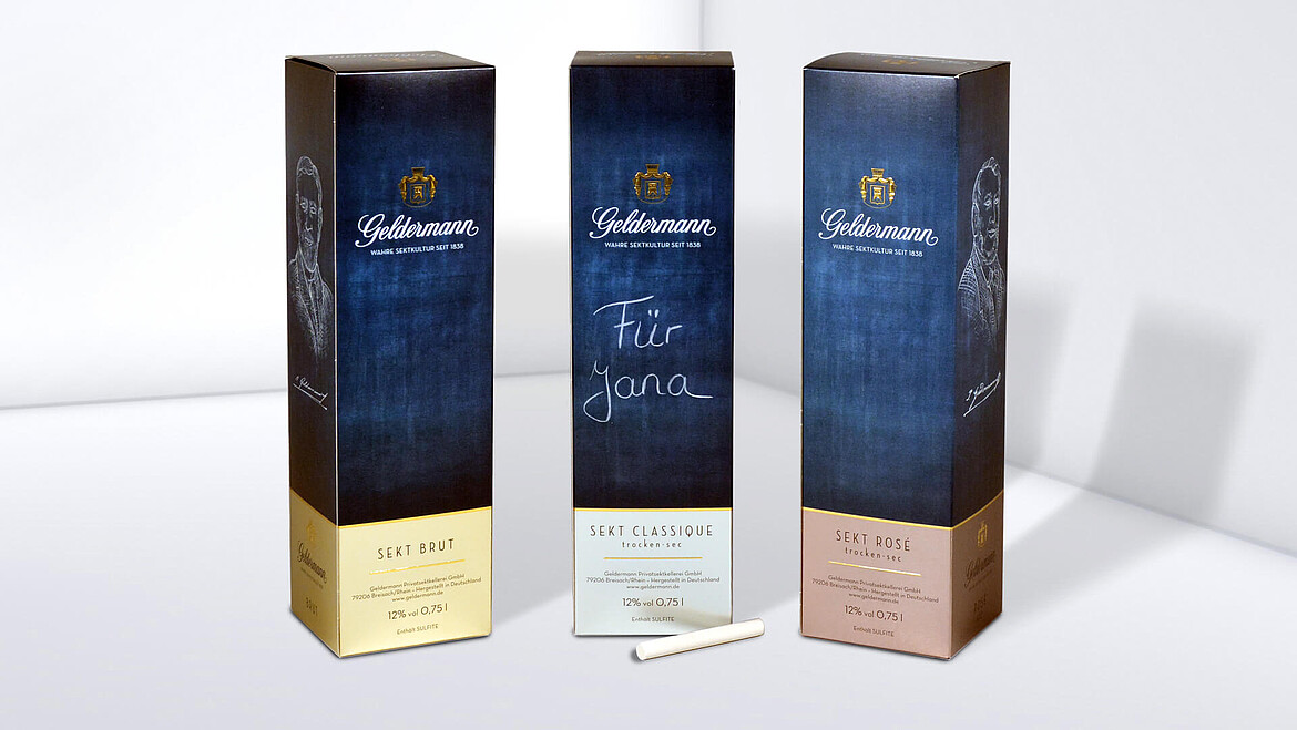 Seria opakowań z farbą tablicową do ozdobienia kredą