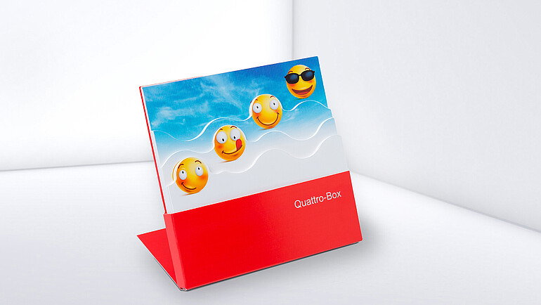 Pudełko kartonowe do postawienia z czterema różnymi motywami papieru